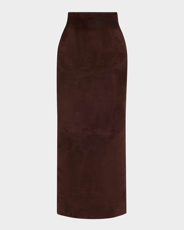 Loxley Long Pencil Leather Skirt